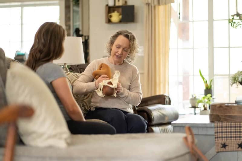 pregnancy doula natasha trapp with pregnant woman in her home during a coaching session
